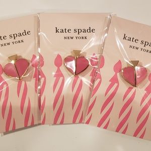 Kate Spade Birthday Pins*PINK Enamel* (3)